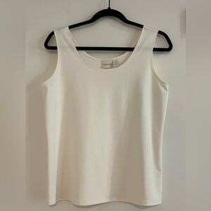 Chico's White/Cream Microfiber Tank Top in Ivory/Off White
